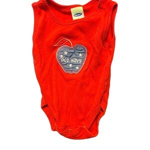 Vintage Old Navy Red Baby Bodysuit with Label